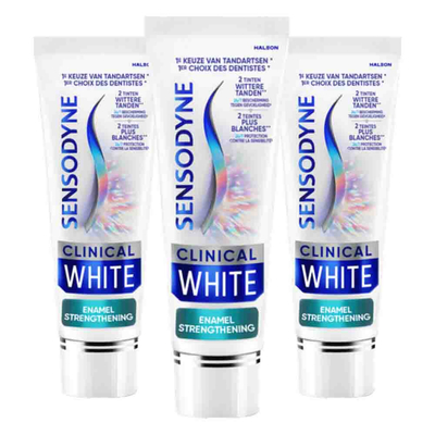 3x Sensodyne Tandpasta Clinical White Enamel Strenghtening 75 ml