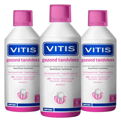 3x Vitis Mondwater Gezond Tandvlees 500 ml