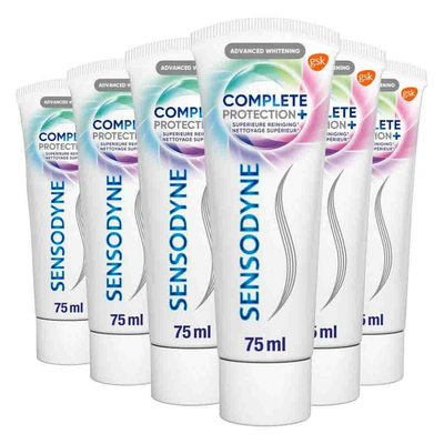 6x Sensodyne Tandpasta Complete Protection+ Advanced Whitening 75 ml