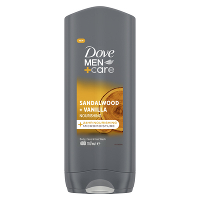 3x Dove Douchegel Men+ Care Sandalwood&Vanilla 400 ml
