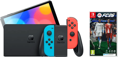 Nintendo Switch OLED Blauw/Rood + EA Sports FC 26