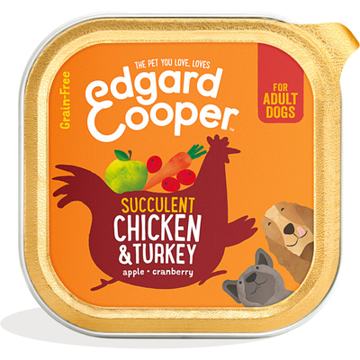 Edgard & Cooper Kuipje Honden Natvoer Hondenvoer Kip - Kalkoen 300 gr natvoer honden