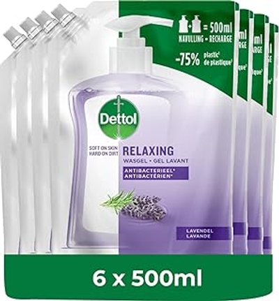 Dettol Handzeep - Verzachtend - Lavendel - 500ml x6 Navulling