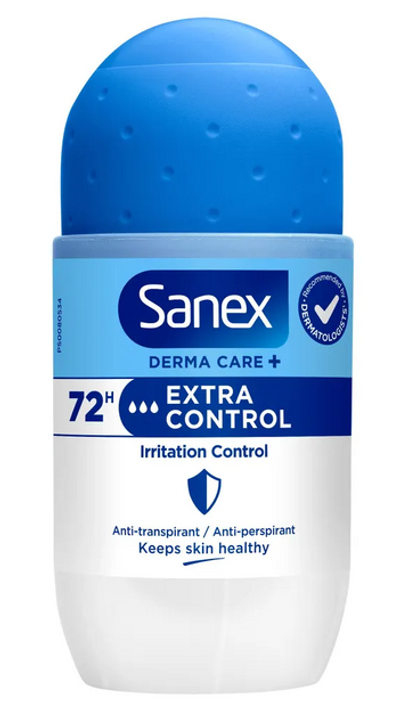 Sanex Derma Care+ Deoroller Extra Control 72H 53 ml