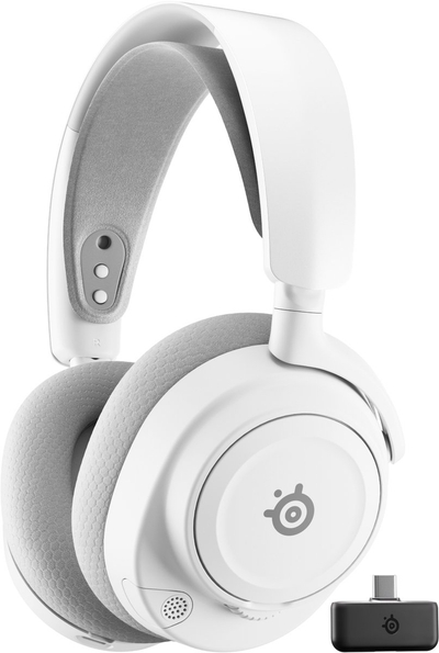 SteelSeries Arctis Nova 7P Wireless Gen 2 — Draadloze Gamingheadset — Wit — Realtime Audio EQ — 50+ uur accuduur — 2.4-GHz/Bluetooth —PS5, PS4, Switch (2), mobiel & PC