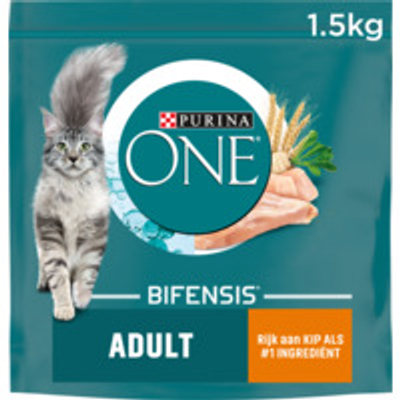 PURINA® ONE Adult Rijk aan Kip & Volkoren granen kattenbrokjes 1,5 kg