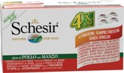 Schesir Hond Blik Multipack 4x85 g Kip&Rund - natvoer honden