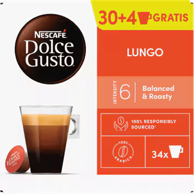 NESCAFÉ Dolce Gusto koffiecups Capsules Lungo 30 + 4 Stuks
