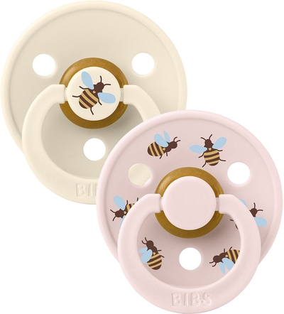 BiBs Studio Colour Fopspeen - Rond - 2 Stuks - 6-18 Mnd - Bumblebee Ivory