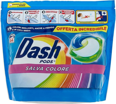 Dash  wascapsules gekleurde was - 64 wasbeurten