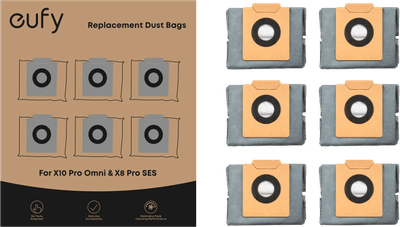 Eufy Anti-Bacterial and Deodorizing Dust Bag(6 Pack) for X8 Pro Series and X10 Pro Omni Stofzak