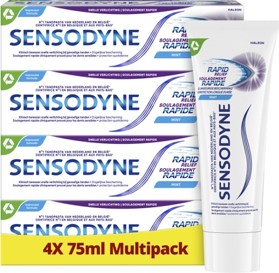 Sensodyne Rapid Relief tandpasta voor gevoelige tanden 4x75ml