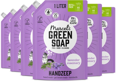 Marcel's Green Soap Handzeep Lavendel & Rozemarijn Navulling - 6x 1L