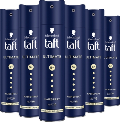 Taft - Ultimate Haarspray - Haarstyling - Haarspray - Sterke Fixatie - Kristal Glans - Alle Haartypes  - 6x 250 ml