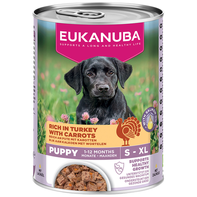 Eukanuba Puppy Rijk aan Kalkoen met Wortelen - 400 g - natvoer honden