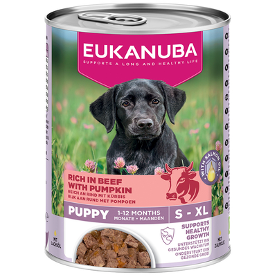 Eukanuba Puppy Rijk aan Rundvlees met Pompoen - 400 g - natvoer honden