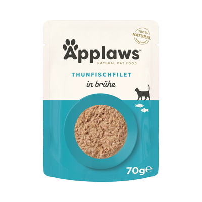 Applaws Maaltijdzakjes in Bouillon Voordeelpakket 12 x 70 g Kattenvoer - Tonijnfilet - natvoer katten