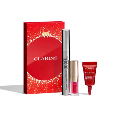 Clarins Set - Wonder Volume Mascara XXL 8 ml + Lip Comfort Oil 1,4 ml + Total Eye Lift 3 ml