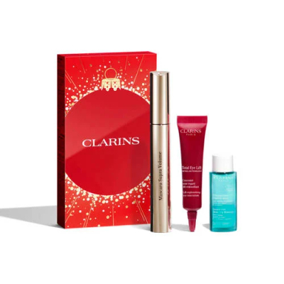 Clarins Set - Supra Volume Mascara 8 ml + Total Eye Lift 7 ml + Instant Eye Make-up Remover 10 ml