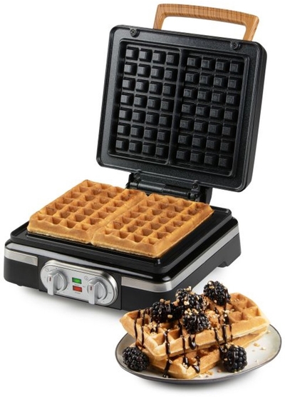 DOMO DO9281W Wafelijzer – XL wafels 4x7 - Belgische Wafels – PFAS-vrij – 1400 W – Timer – Zwart