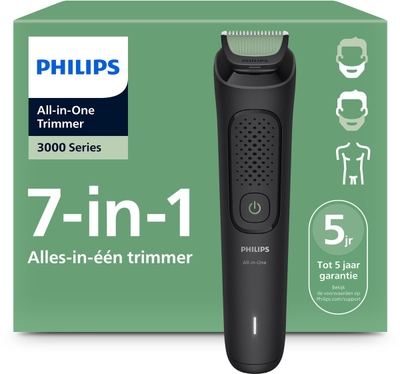 Philips Series 3000 Multigroom - Baardtrimmer - 7 in 1 - Neushaartrimmer - Face&Hair&Body - Opbergzakje - Zwart - MG3935/15