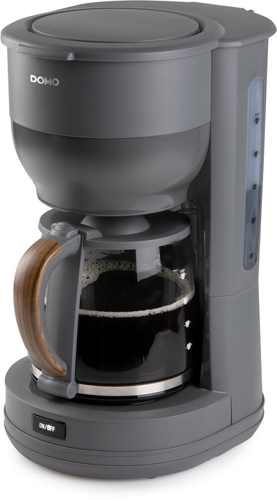 DOMO DO754K Koffiezetapparaat ‘Wood You’ - Filterkoffie – 1,25 L – Grijs - Houtlook