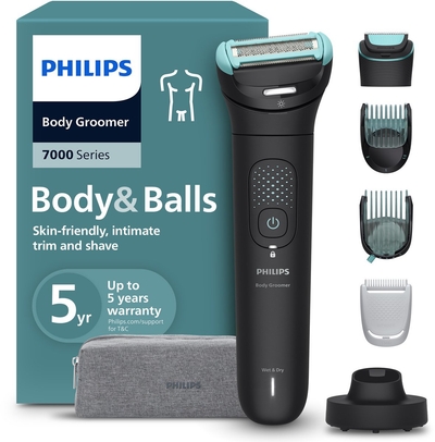 Philips Series 7000 Bodygroomer mannen Flexibel - Body Trimmer - Trimkam & Intimate Trimmer - LED licht - Oplaadstation - BG7475/15