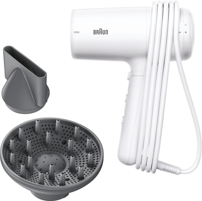 Braun HD2.21 Föhn BRHD226E - Lichtgewicht Haardroger - Compleet met Diffuser en Blaasmond - IONTEC tegen Pluis - Snel Drogen - 3 Temperaturen en 2 Snelheden plus Cool Shot - 2200W