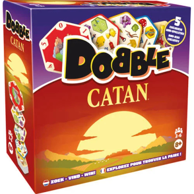 Dobble Catan - Kaartspel - Snelheid & Reflex - 5 Mini Spellen
