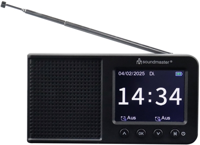 Soundmaster DAB175SW, DAB+ radio met bluetooth, kleurendisplay en oplaadbare batterij