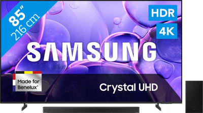 Samsung 85" Crystal UHD U8070F (2025) + Samsung HW-B750F Zwart