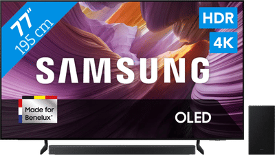 Samsung 77" OLED 4K S85F (2025) + Samsung HW-B750F Zwart