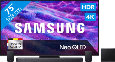 Samsung 75" Neo QLED QN82F 4K (2025) + Samsung HW-Q930F Zwart