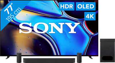 Sony 77'' Bravia 8 OLED 4K (2024) + Sony Bravia Theatre System 6 Zwart