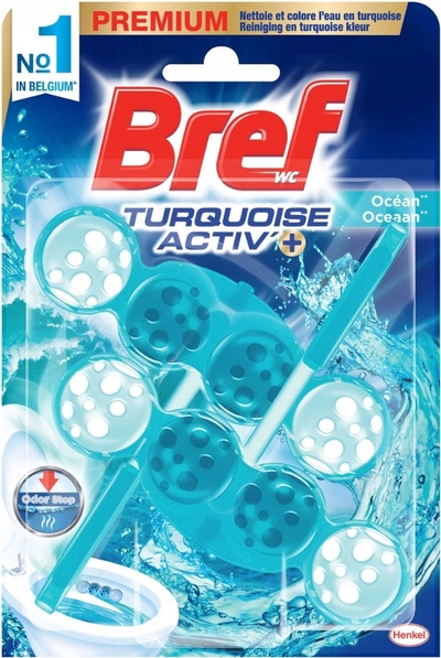 Bref WC - Turquoise Activ+ - Toiletblok - Oceaan - 2 stuks