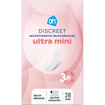 AH Discreet incontinentie inlegkruis mini Incontinentiemateriaal 28 stuks