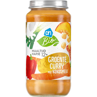 AH Biologisch Maaltijdhapje groentecurry kokosmelk 12+ Maaltijden (dreumes en peuter) 250 g
