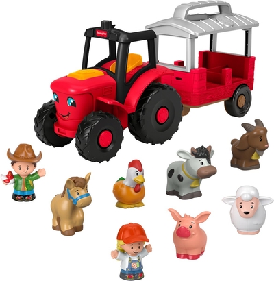 Fisher-Price Little People Dierenverzorgingsboerderij Tractor Speelset - Muzikale Tractor met Figuren