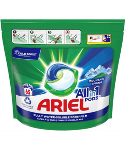 Ariel Mountain Spring wascapsules gekleurde was - 65 wasbeurten