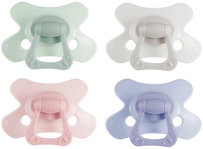 Difrax Natural Fopspeen - 18+ Maanden - Groen & Lichtgrijs & Roze & Paars - 2 Stuks