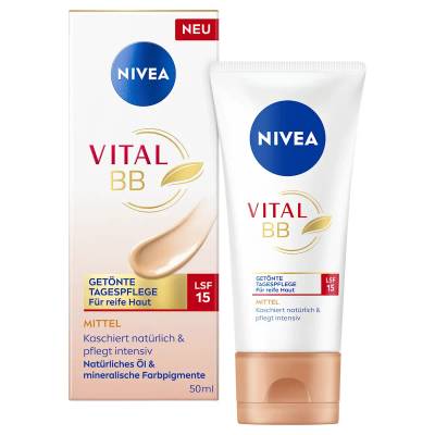 Nivea Vital BB Cream Medium SPF15 50ml Hydratatie & Egale Tein