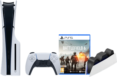 PlayStation 5 Slim Disc Edition + Battlefield 6 + Oplaadstation