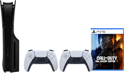 PlayStation 5 Slim Disc Edition + Black Ops 7 + Covers Zwart + Extra Controller Wit