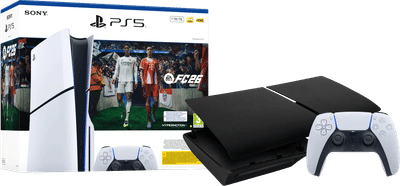PlayStation 5 Slim Disc Edition + FC 26 + Covers Zwart + Extra Controller Wit