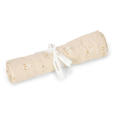 Little Dutch hydrofiele swaddle doek Little Goose beige