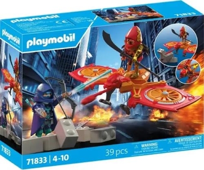 PLAYMOBIL | Helden | Heldendrone tegen boze ninja | Speelgoed vanaf 5 jaar | Cadeau voor kinderen | Met drone & speelfiguren voor avontuurlijke rollenspellen | 71833