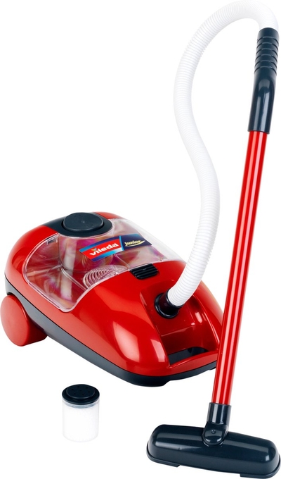 Klein Toys Vileda speelgoedstofzuiger - incl. zuig- en geluidseffecten - 29x17x15 cm - rood zwart