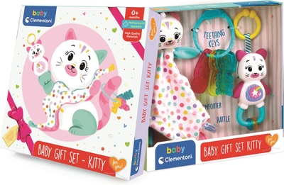 Clementoni - Baby Giftset Kitty - Roze - Cadeau pakket met bijtring en knuffel - vanaf 0 jaar