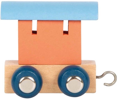Small Foot - Houten Lettertrein Polar - Wagon Zalmroze Blauw - 12 stuks