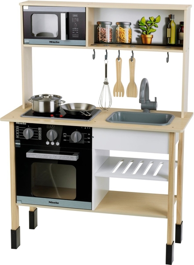 Theo Klein Miele Houten speelgoedkeuken - 70x30x91 cm - incl. licht en geluidseffecten - hout